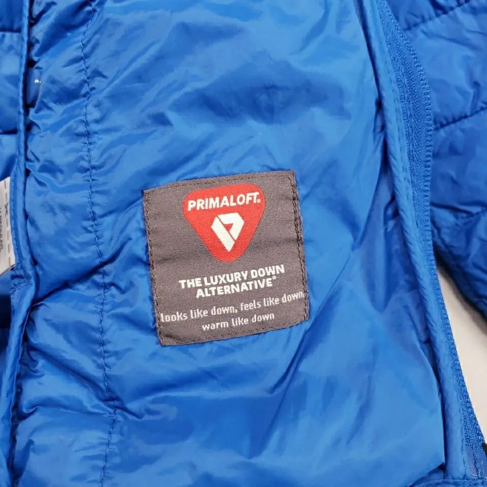 Gap Kids Medium 8 Puffer Jacket Hooded Blue Primaloft Cold Control Lightweight - Picture 10 of 11